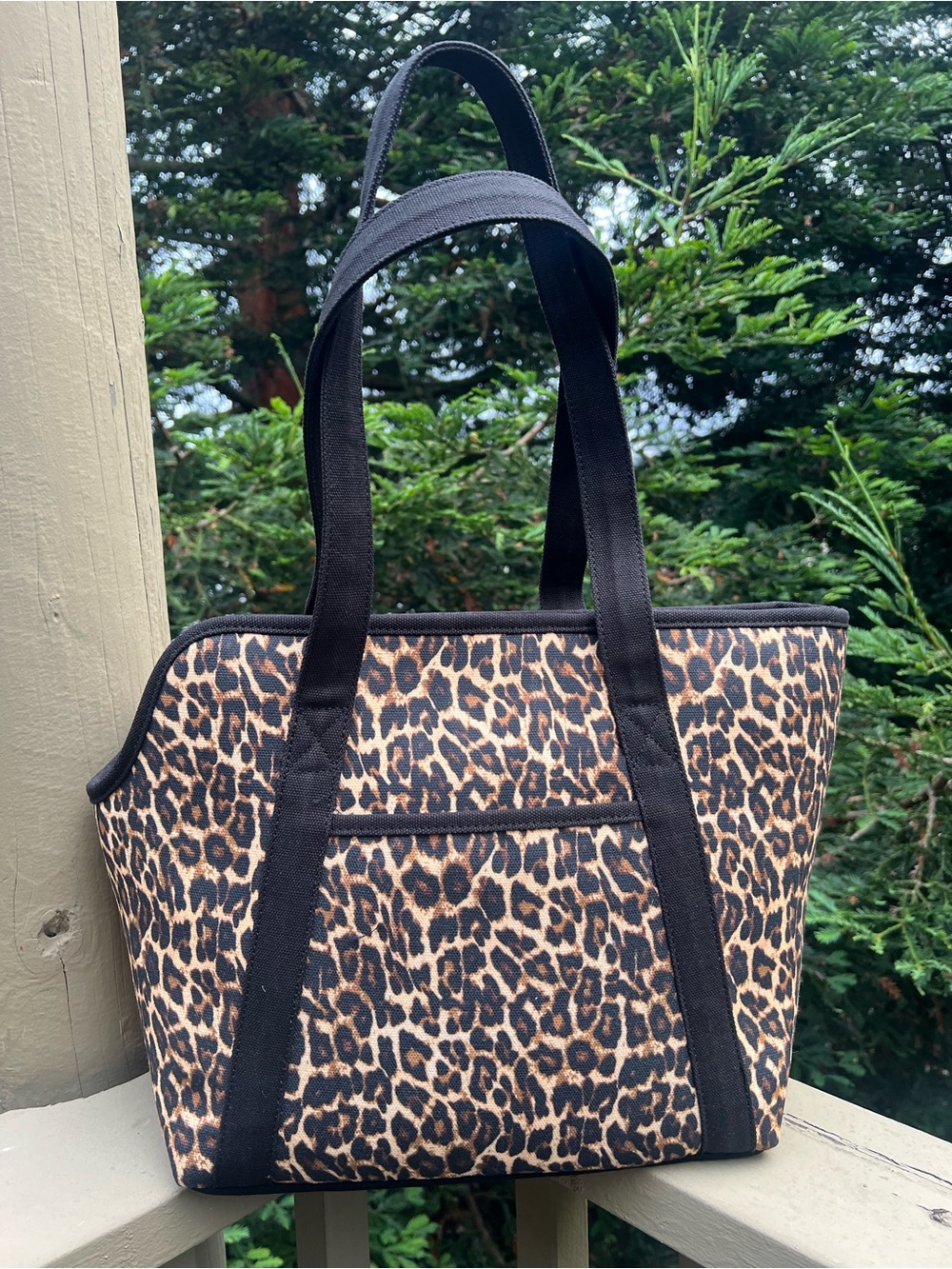 Betsey Johnson Leopard Pet Carrier with Pouch - Picture 2 of 7